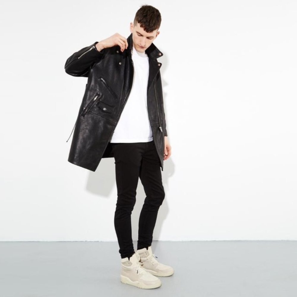 OAK NYC Black Genuine Leather Rigger Jacket XL Unisex